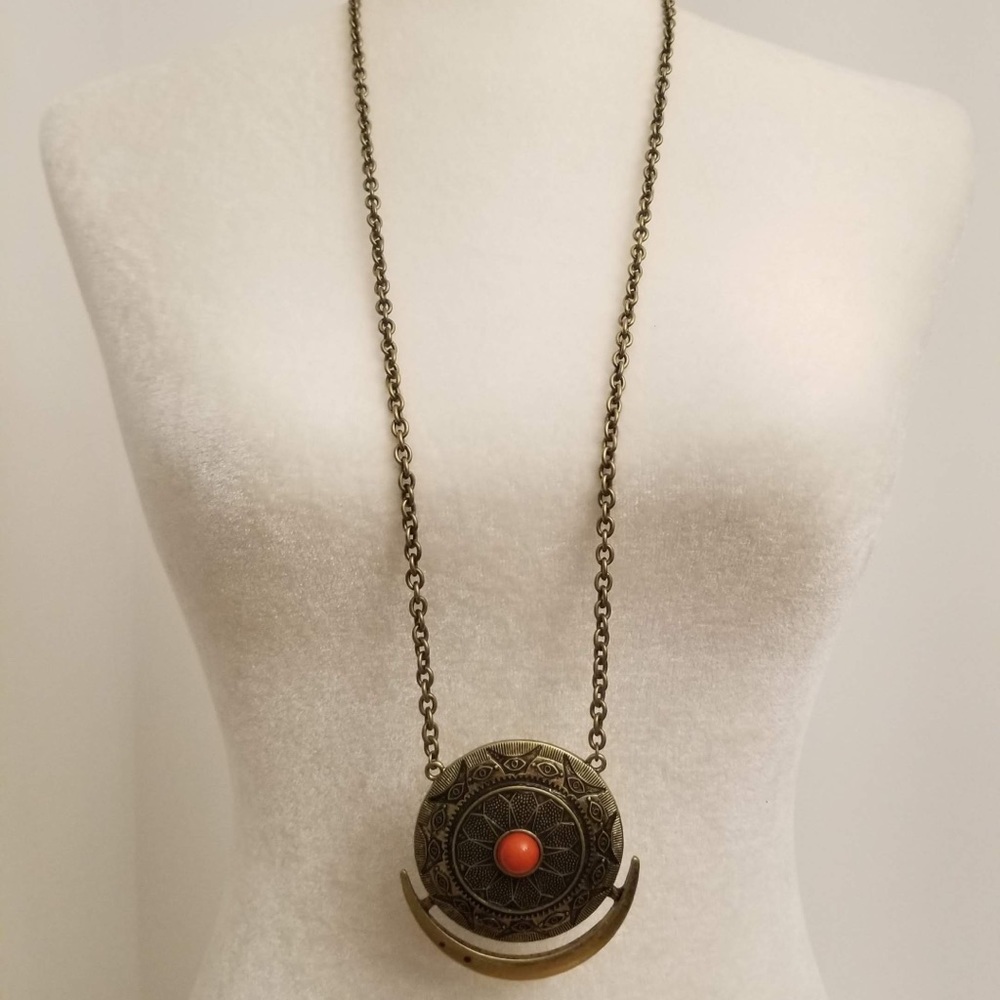 MACY’S Gold-tone Medallion Pendant Necklace